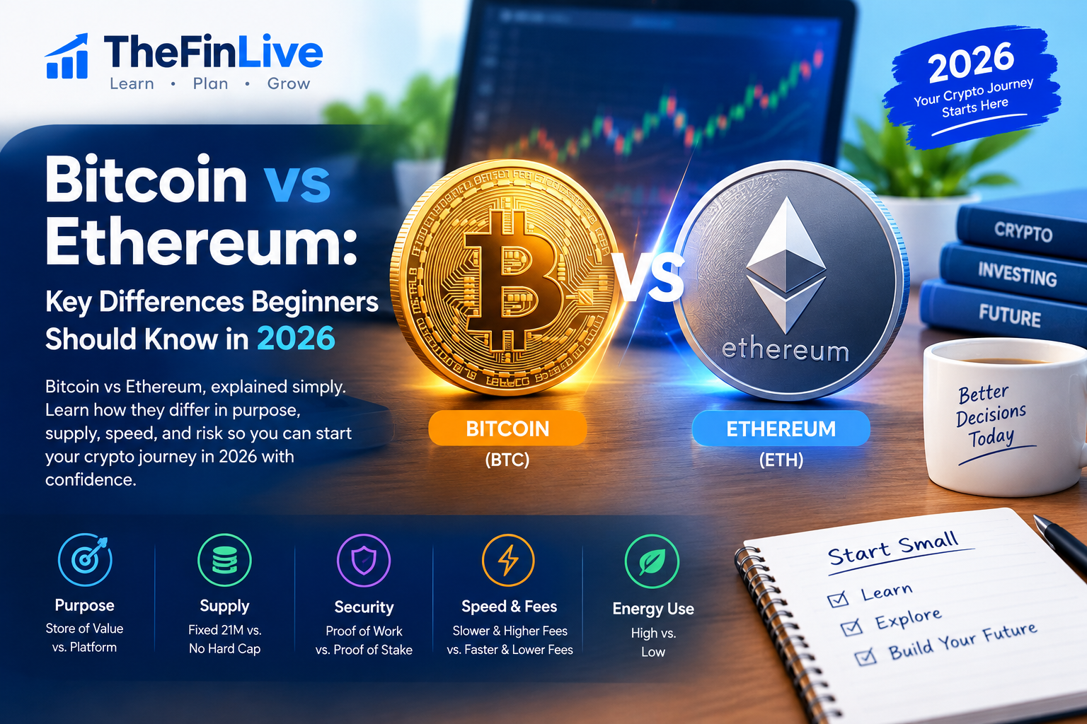 Bitcoin vs Ethereum: Key Differences Beginners Should Know in 2026